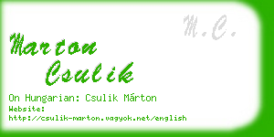 marton csulik business card